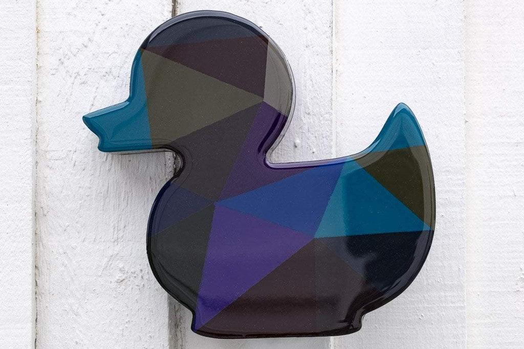 Duck Hunt Medium Dark Geo - Original Wall Sculpture - SOLD by artist Lhouette - Wyecliffe Galleries
