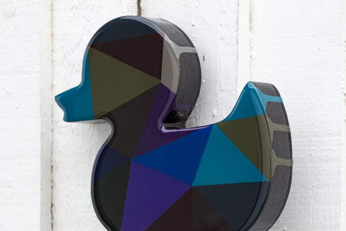Duck Hunt Medium Dark Geo - Original Wall Sculpture Lhouette Original