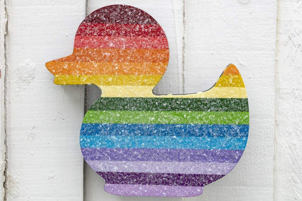 Duck Hunt Medium Dark Geo - Original Wall Sculpture - SOLD by artist Lhouette - Wyecliffe Galleries