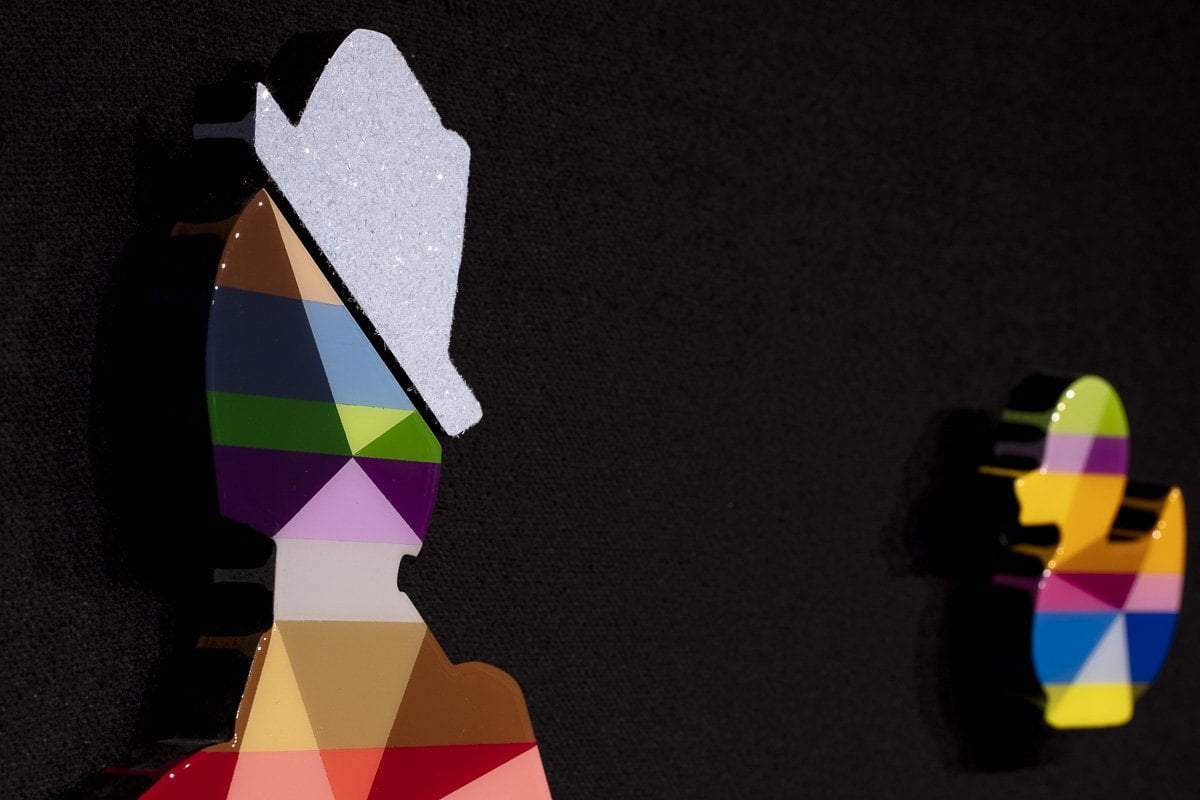 Duck Hunt Medium Ice Blue - Original Wall Sculpture - SOLD by artist Lhouette - Wyecliffe Galleries