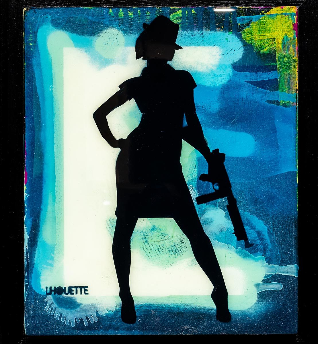 Duck Hunt Mixer - Azur Blue Lhouette Framed