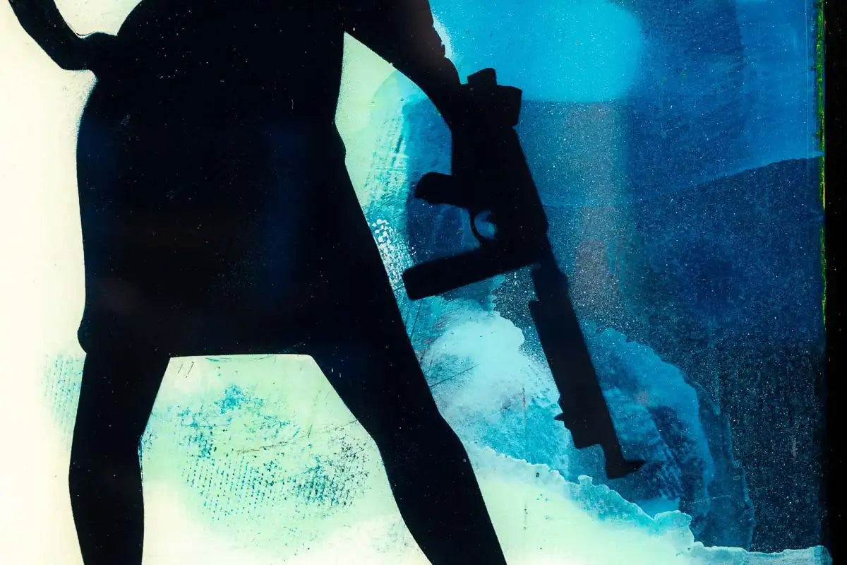 Duck Hunt Mixer - Azur Blue - SOLD by artist Lhouette - Wyecliffe Galleries