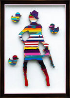 Duck Hunt Scratched Back Framed Sculpture - Original - SOLD by artist Lhouette - Wyecliffe Galleries