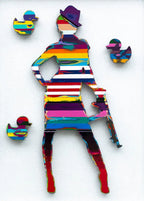 Duck Hunt Scratched Back Framed Sculpture - Original - SOLD by artist Lhouette - Wyecliffe Galleries