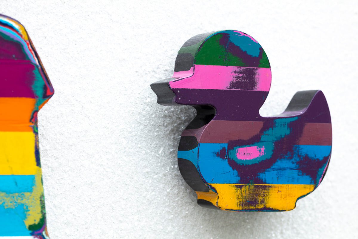 Duck Hunt - Scratched Back Framed Sculpture - Original Lhouette Original
