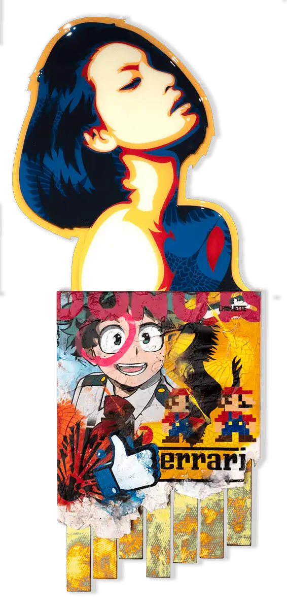 Figure Head - Orange - Ferrari - SOLD by artist Lhouette - Wyecliffe Galleries