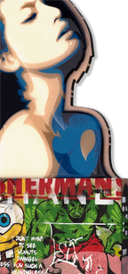 Figure Head - Pebble - Oreo - Original by artist Lhouette - Wyecliffe Galleries