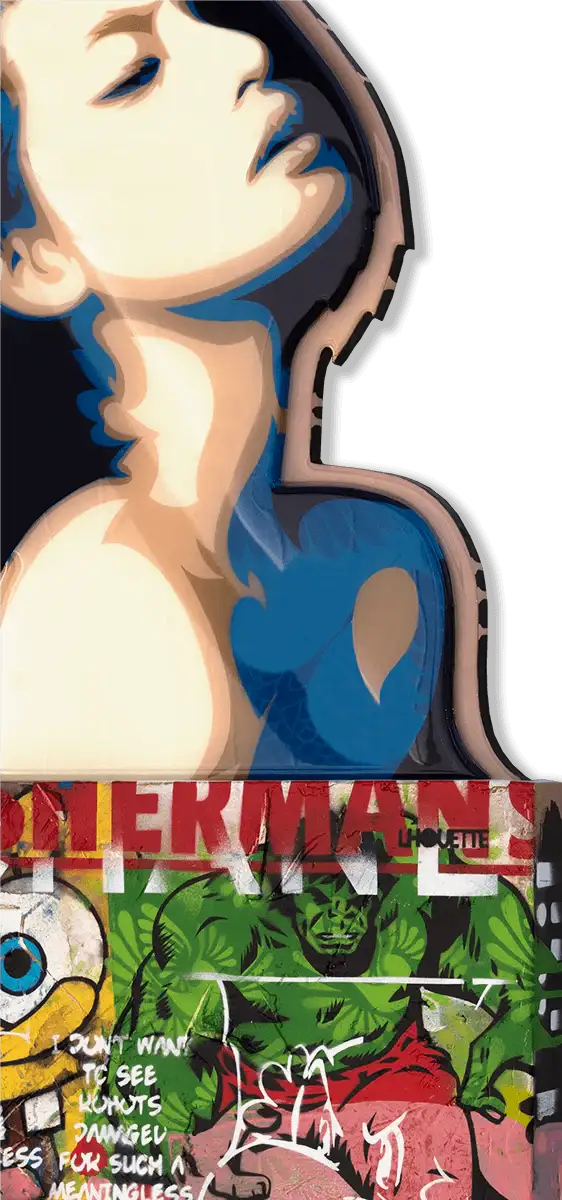 Figure Head - Pebble - Oreo - Original by artist Lhouette - Wyecliffe Galleries