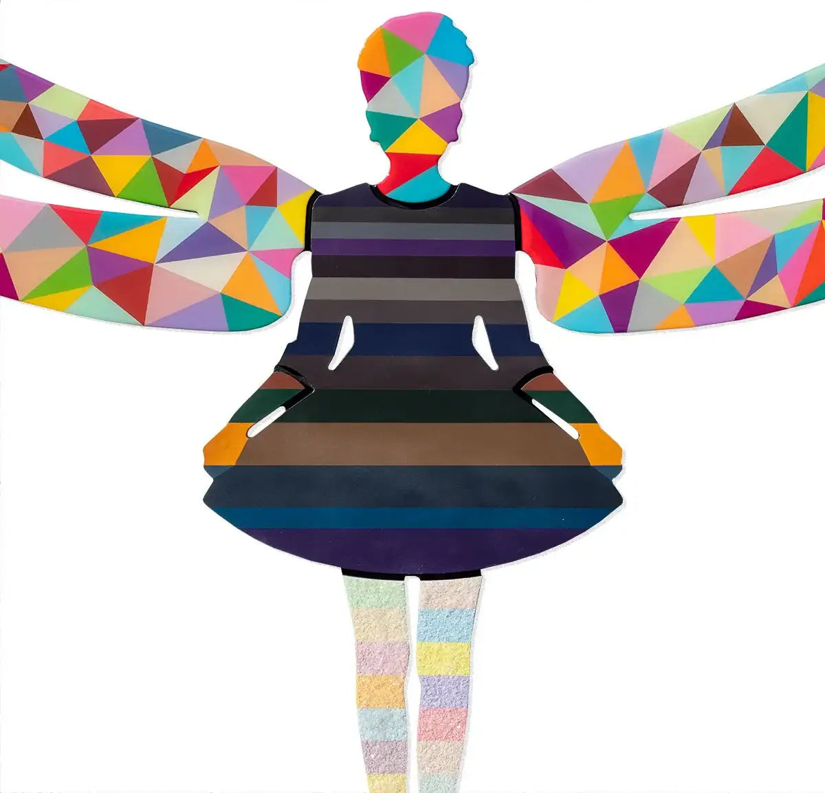 Firefly Geometric Miniature Wall Sculpture - Original SOLD by artist Lhouette - Wyecliffe Galleries