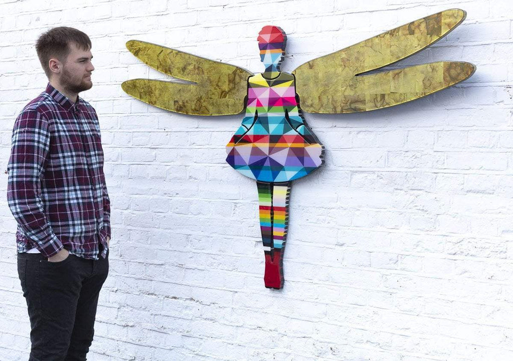 Firefly Geometric Wall Sculpture - Original - SOLD by artist Lhouette - Wyecliffe Galleries