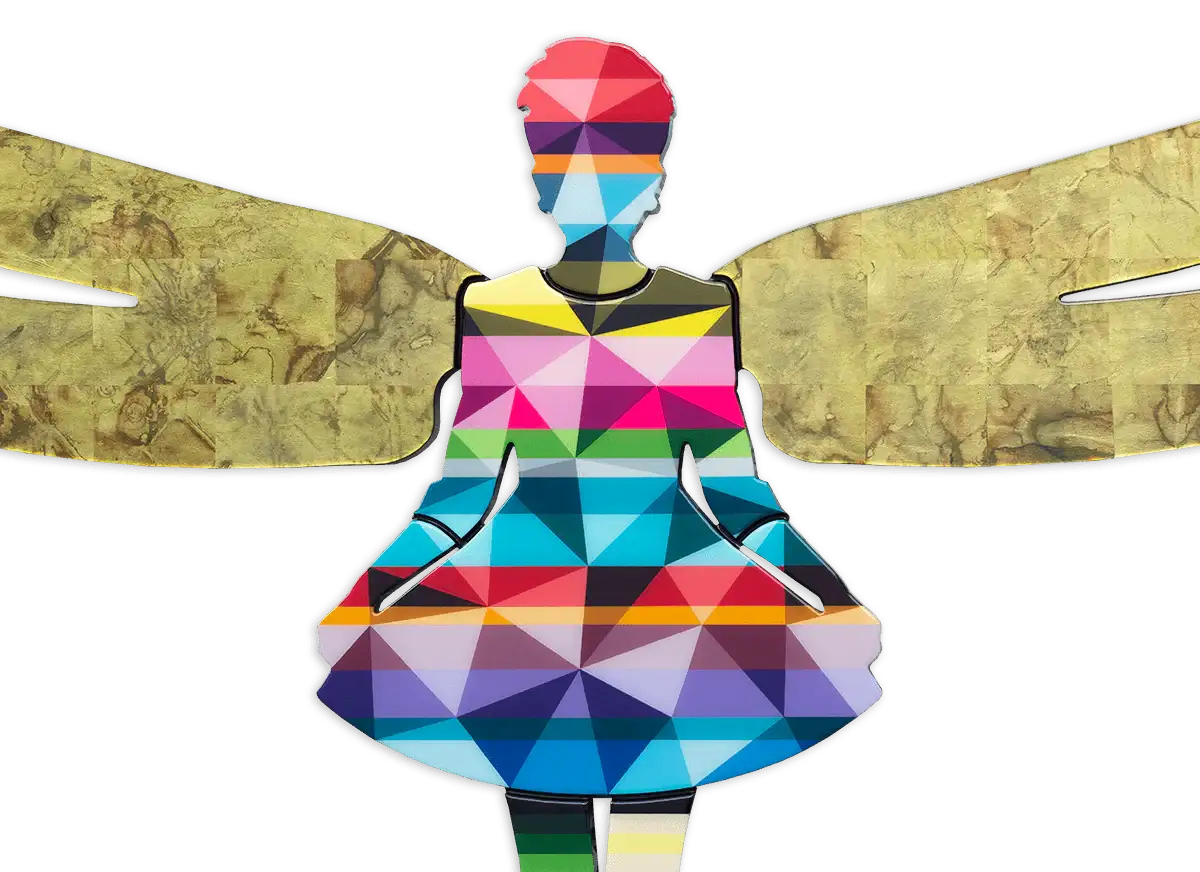 Firefly Geometric Wall Sculpture - Original - SOLD by artist Lhouette - Wyecliffe Galleries