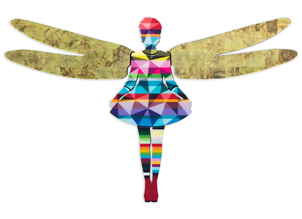 Firefly Geometric Wall Sculpture - Original - SOLD by artist Lhouette - Wyecliffe Galleries