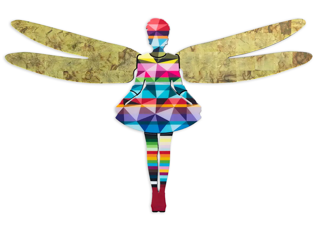 Firefly Geometric Wall Sculpture - Original - SOLD by artist Lhouette - Wyecliffe Galleries