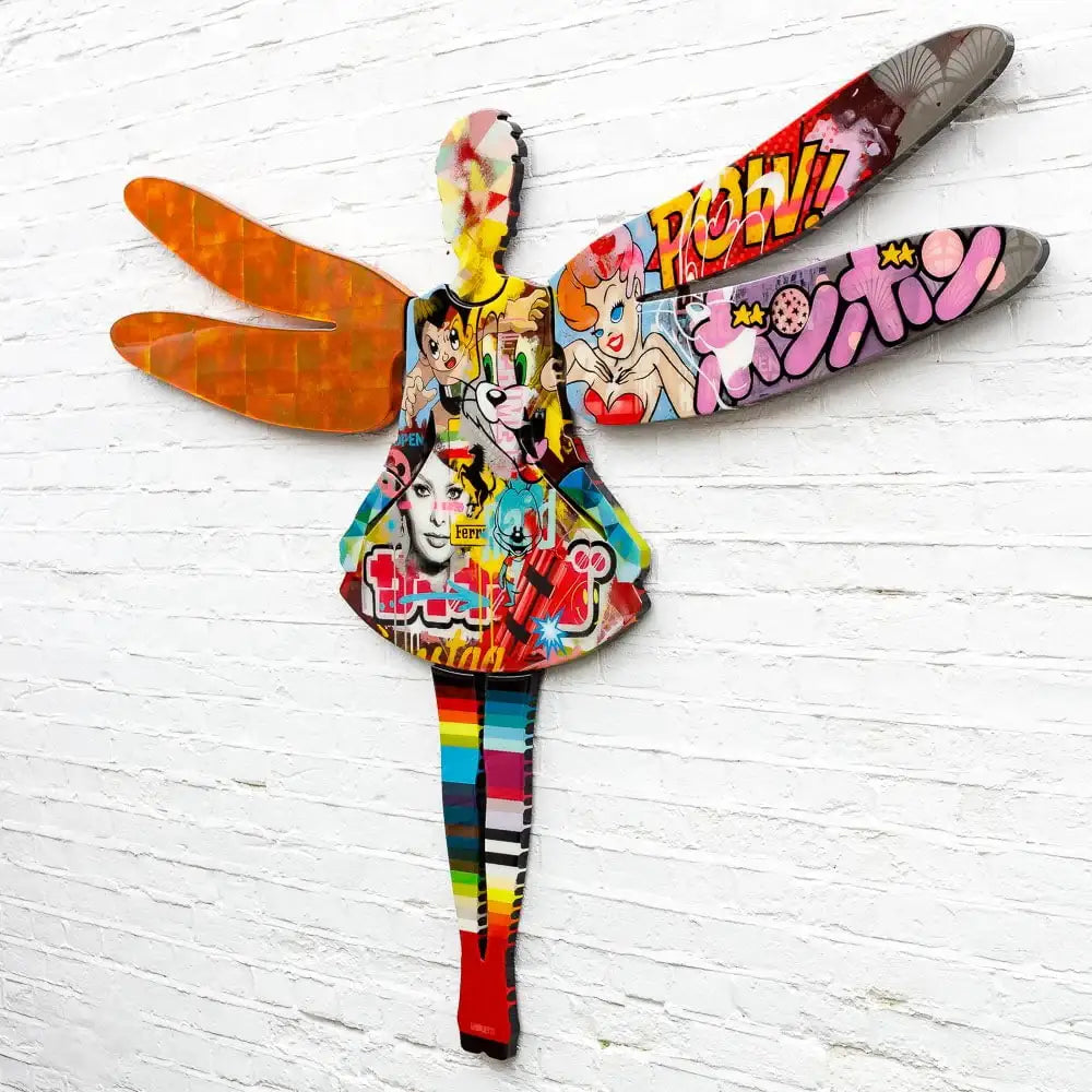 Firefly Large Collaged Wall Sculpture - Original - SOLD by artist Lhouette - Wyecliffe Galleries