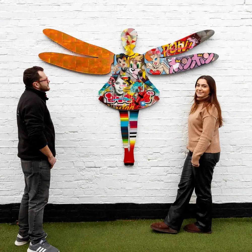 Firefly Large Collaged Wall Sculpture - Original - SOLD by artist Lhouette - Wyecliffe Galleries