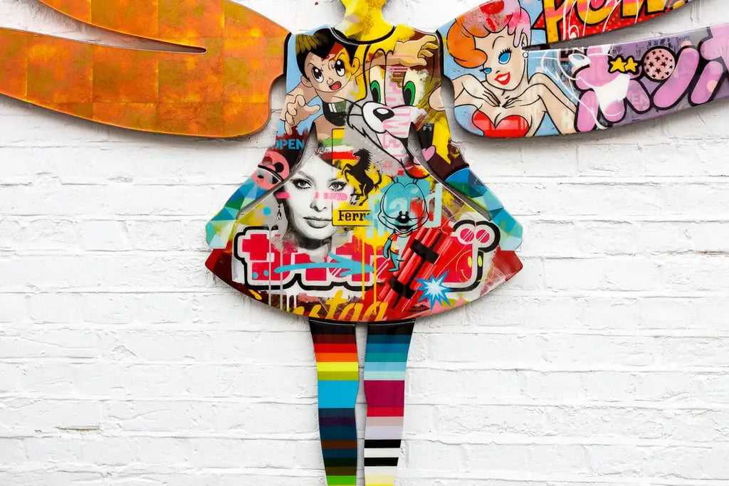 Firefly Large Collaged Wall Sculpture - Original - SOLD by artist Lhouette - Wyecliffe Galleries