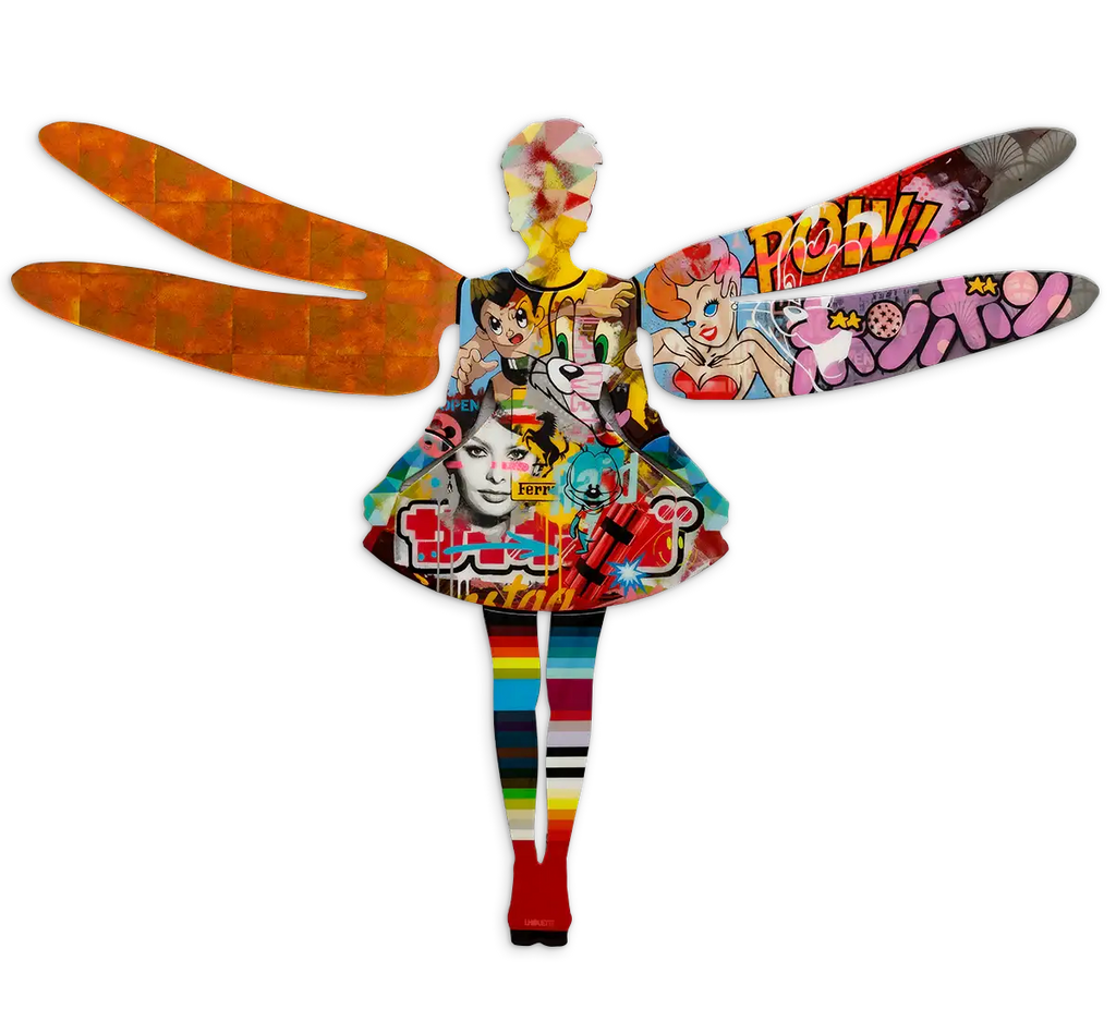 Firefly Large Collaged Wall Sculpture - Original - SOLD by artist Lhouette - Wyecliffe Galleries