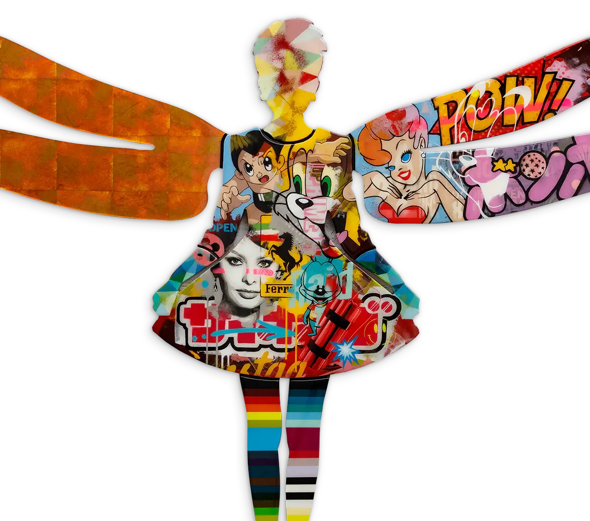 Firefly Large Collaged Wall Sculpture - Original - SOLD by artist Lhouette - Wyecliffe Galleries