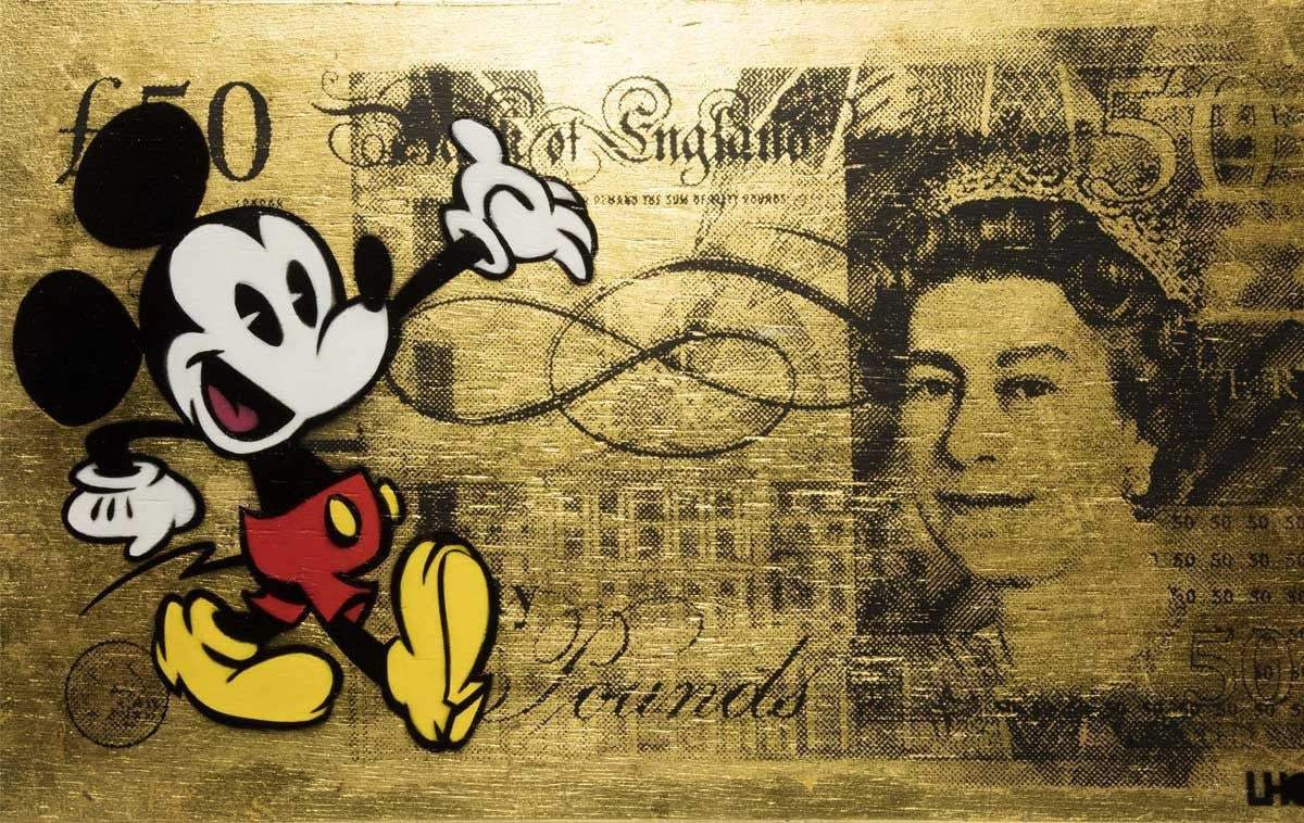 Gold Sterling Mickey Mouse - SOLD by artist Lhouette - Wyecliffe Galleries