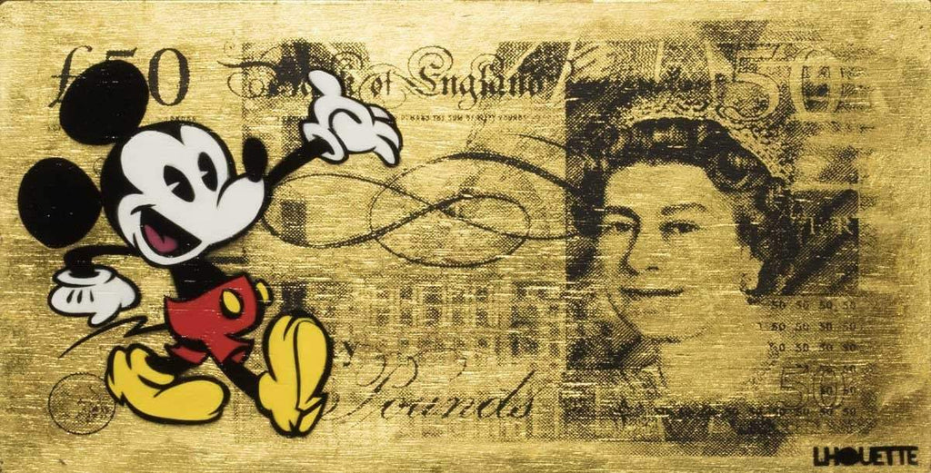 Gold Sterling Mickey Mouse - SOLD by artist Lhouette - Wyecliffe Galleries