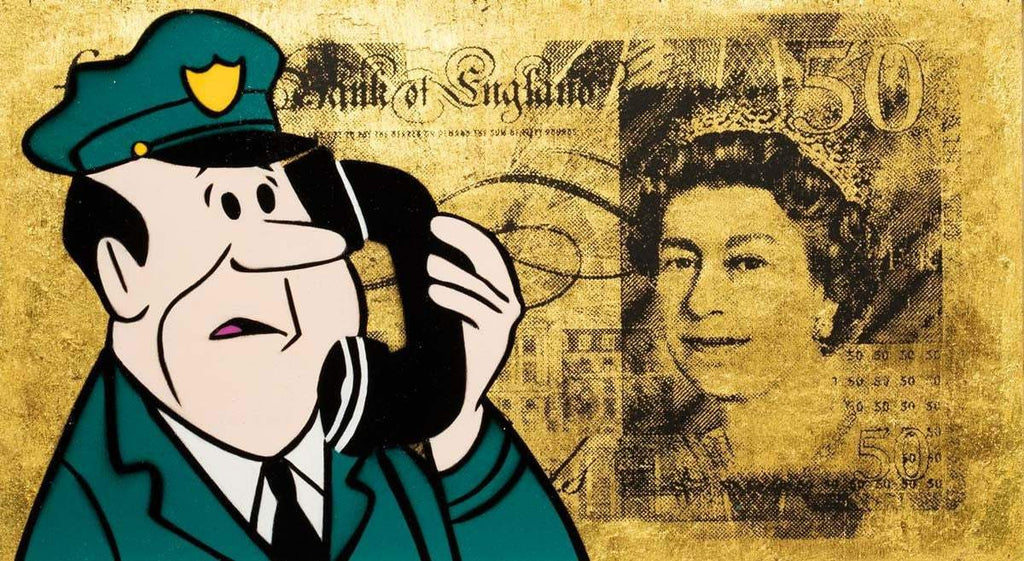 Gold Sterling Officer Dibble Original - SOLD by artist Lhouette - Wyecliffe Galleries