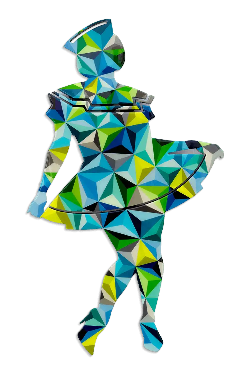 Hello Sailor Med Geometric Sculpture ( Gloss Resin ) - Original Wall Sculpture - SOLD by artist Lhouette - Wyecliffe Galleries