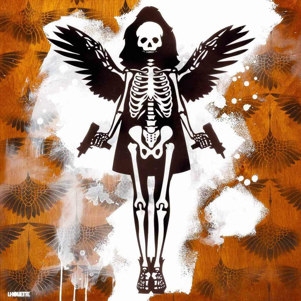 Hells Angel-Cake: Flock - Original - SOLD by artist Lhouette - Wyecliffe Galleries