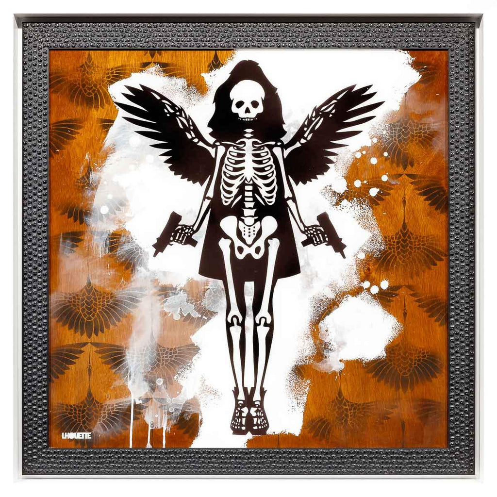 Hells Angel-Cake: Flock - Original - SOLD by artist Lhouette - Wyecliffe Galleries