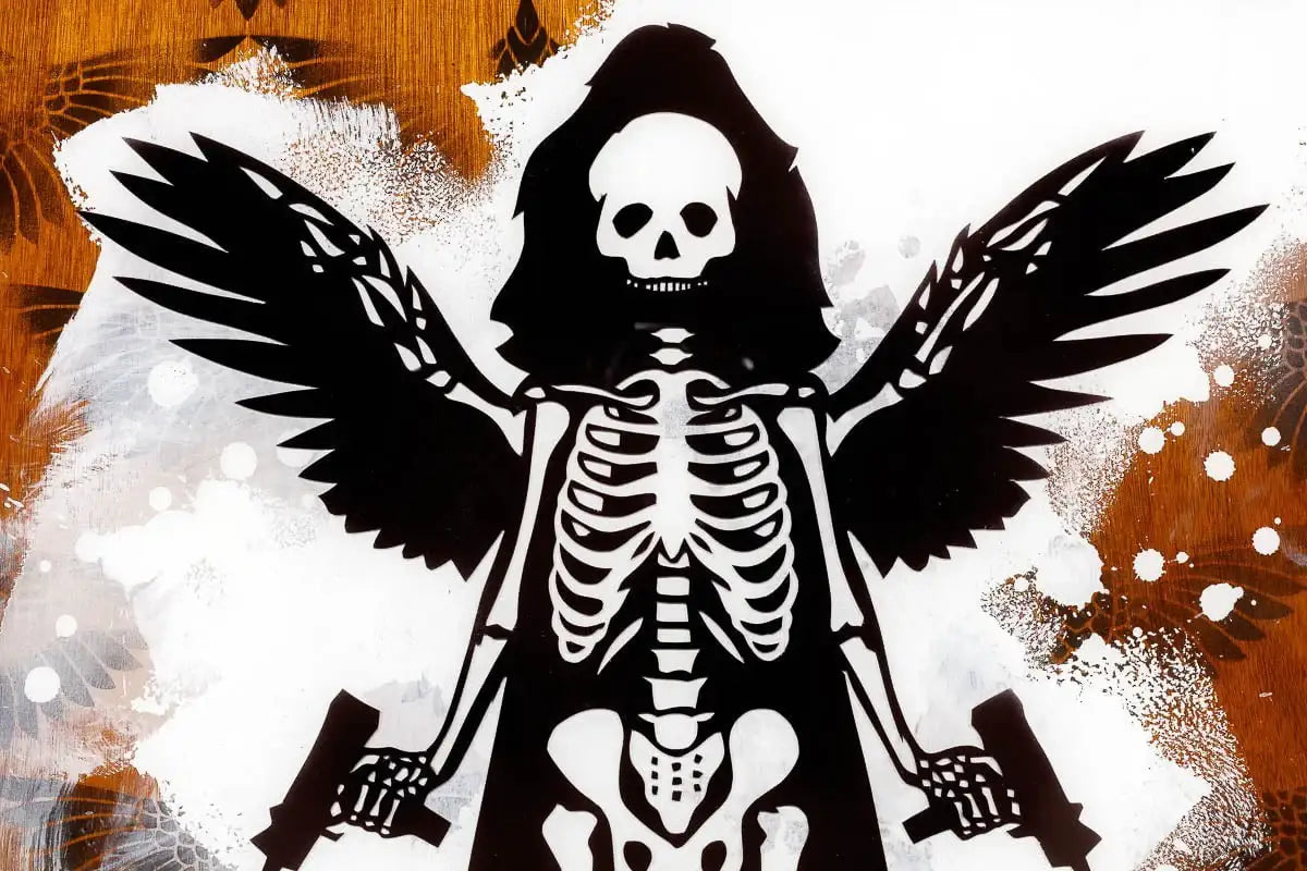 Hells Angel-Cake: Flock - Original - SOLD by artist Lhouette - Wyecliffe Galleries