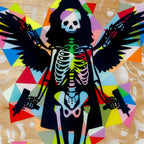 Hells Angel-Cake: Geometric - Original - SOLD by artist Lhouette - Wyecliffe Galleries