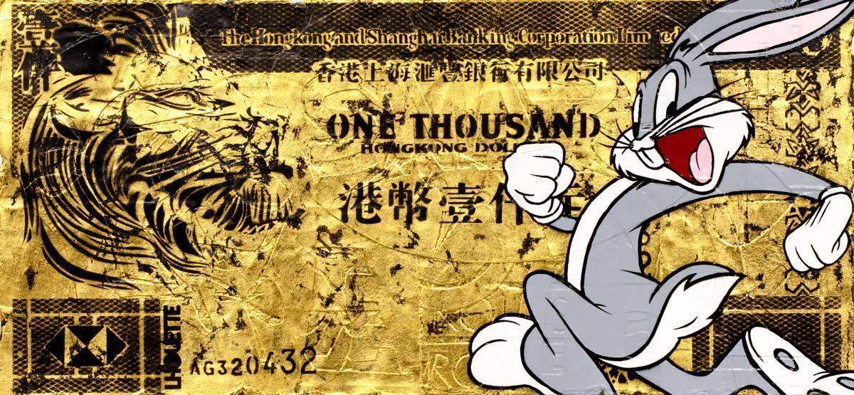 Hong Kong Dollar - Bugs Bunny Original - SOLD by artist Lhouette - Wyecliffe Galleries