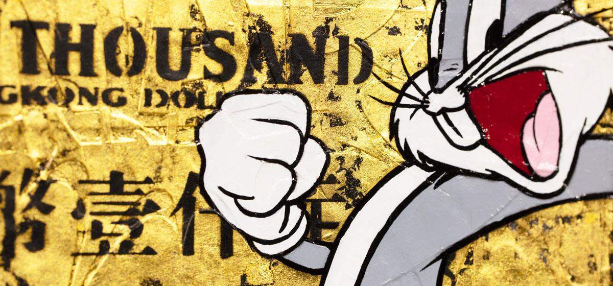 Hong Kong Dollar - Bugs Bunny Original - SOLD by artist Lhouette - Wyecliffe Galleries