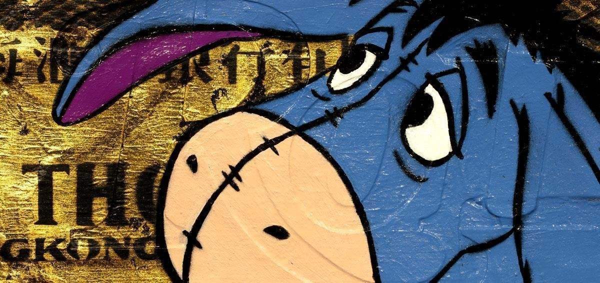 Hong Kong Dollar Eeyore - Original - SOLD by artist Lhouette - Wyecliffe Galleries