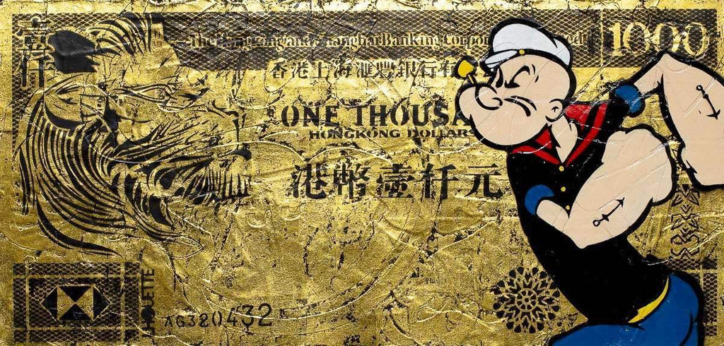 Hong Kong Dollar - Pop Eye Original - SOLD by artist Lhouette - Wyecliffe Galleries