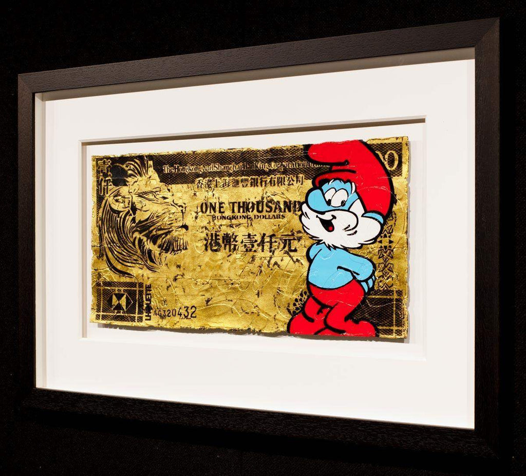 Hong Kong Dollar - Smurf - Original - SOLD by artist Lhouette - Wyecliffe Galleries