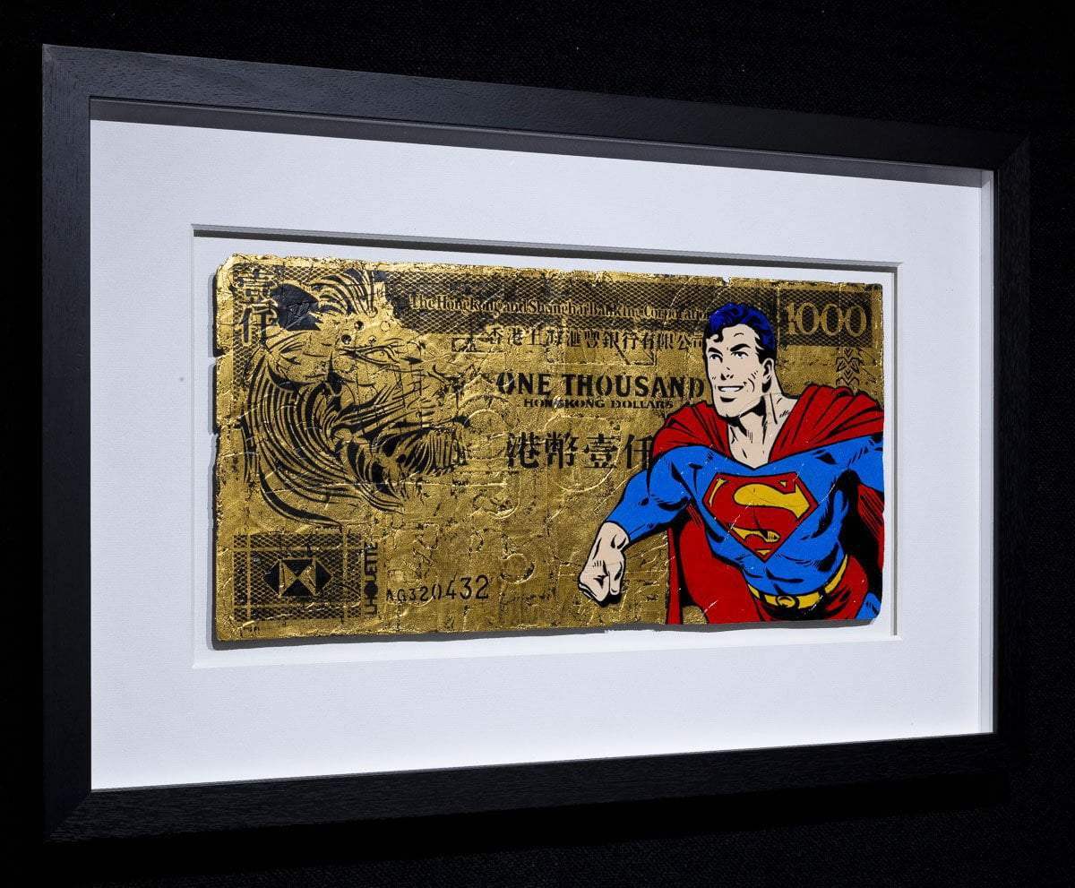 Hong Kong Dollar - Super Man Original - SOLD by artist Lhouette - Wyecliffe Galleries