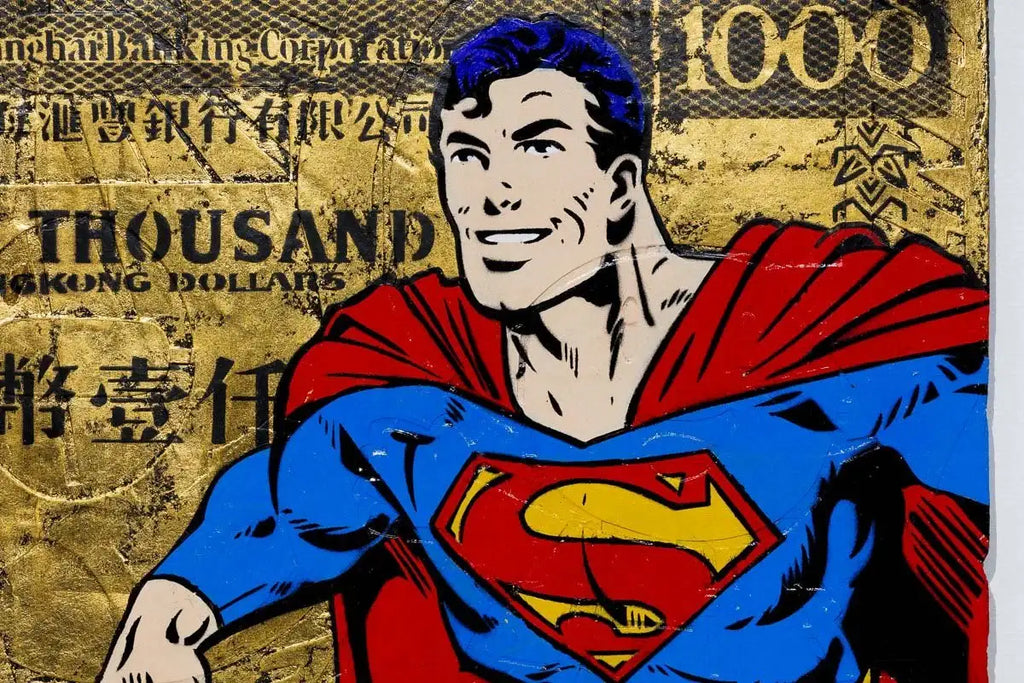Hong Kong Dollar - Super Man Original - SOLD by artist Lhouette - Wyecliffe Galleries