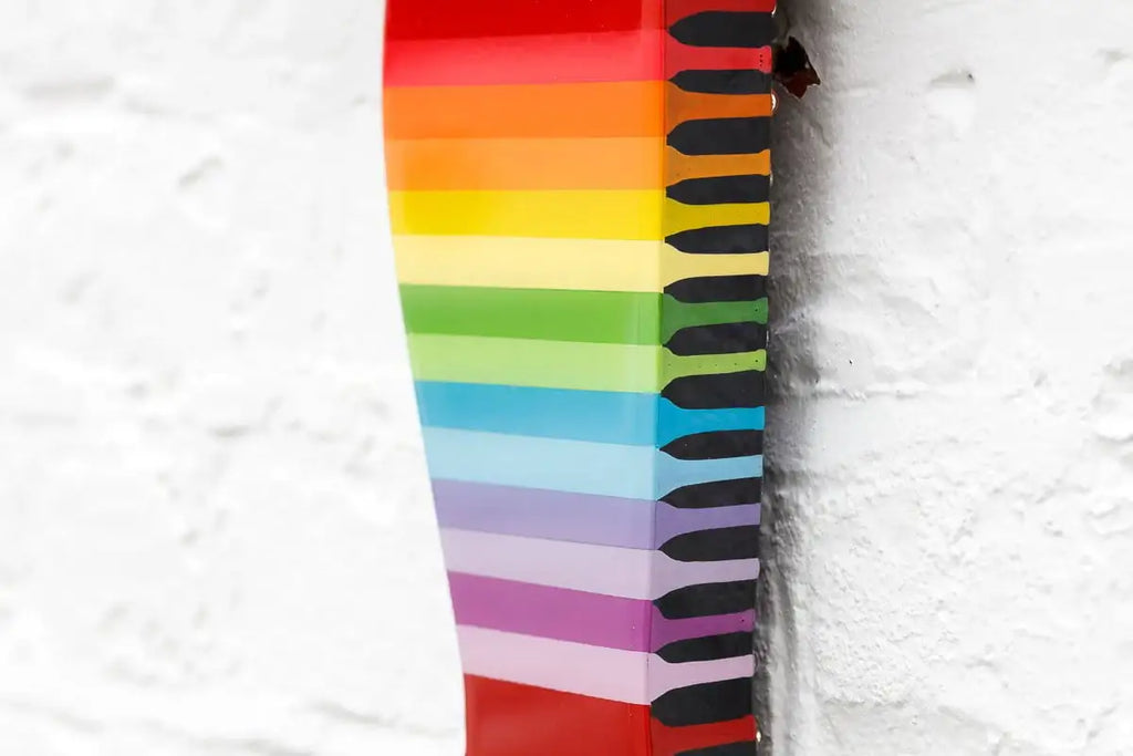 Last Orders - Green Striped Geometric - Miniature Wall Sculpture - SOLD by artist Lhouette - Wyecliffe Galleries