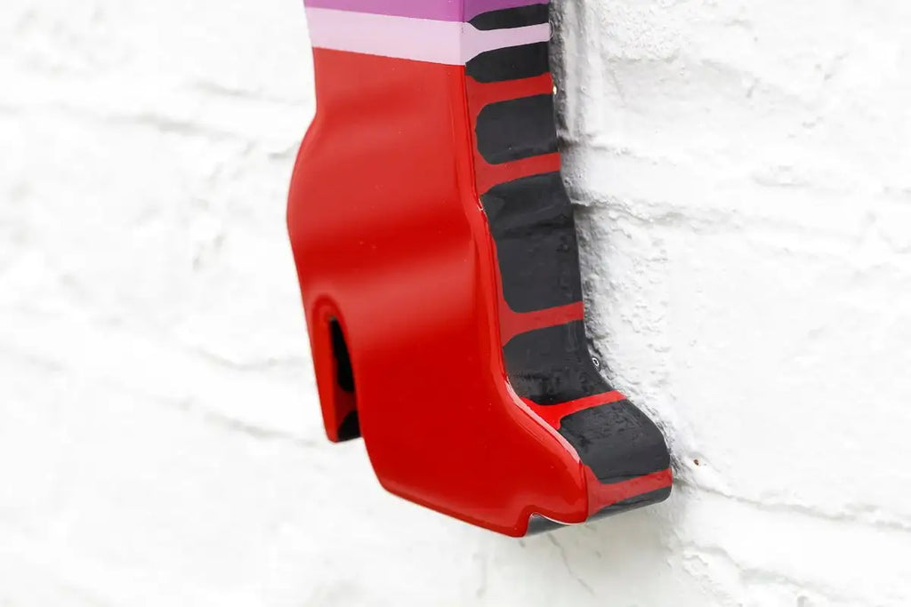 Last Orders - Green Striped Geometric - Miniature Wall Sculpture - SOLD by artist Lhouette - Wyecliffe Galleries