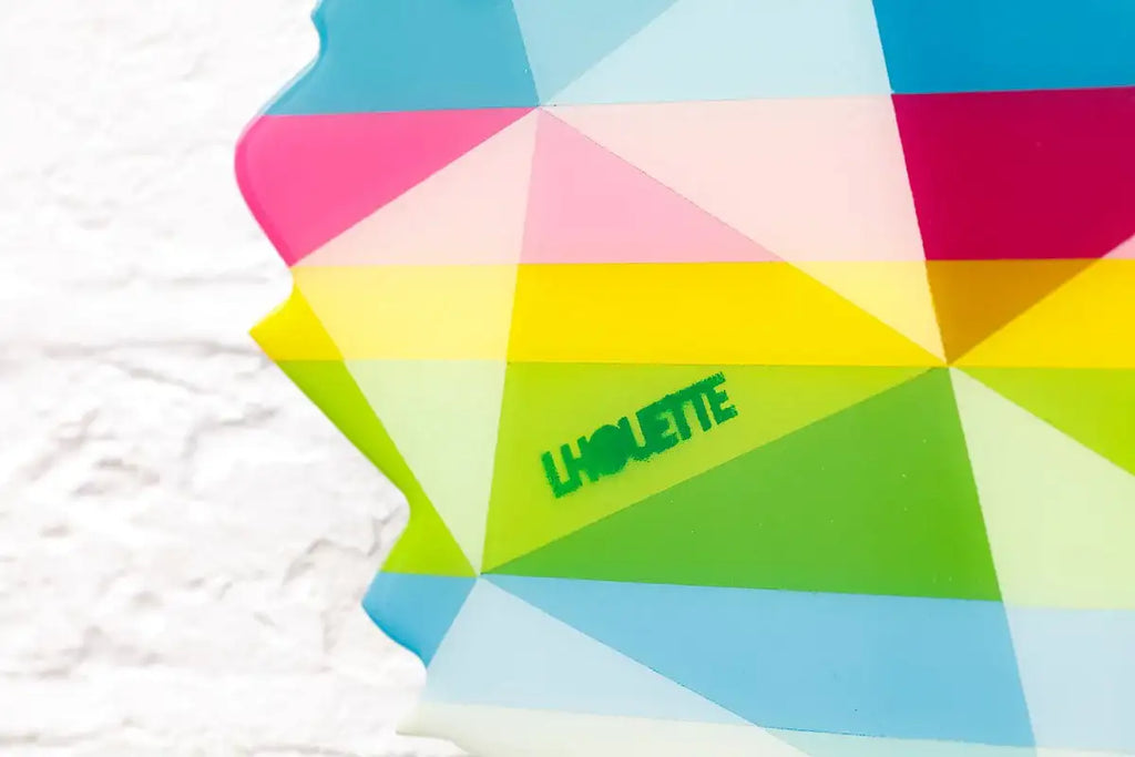 Last Orders - Green Striped Geometric - Miniature Wall Sculpture - SOLD by artist Lhouette - Wyecliffe Galleries