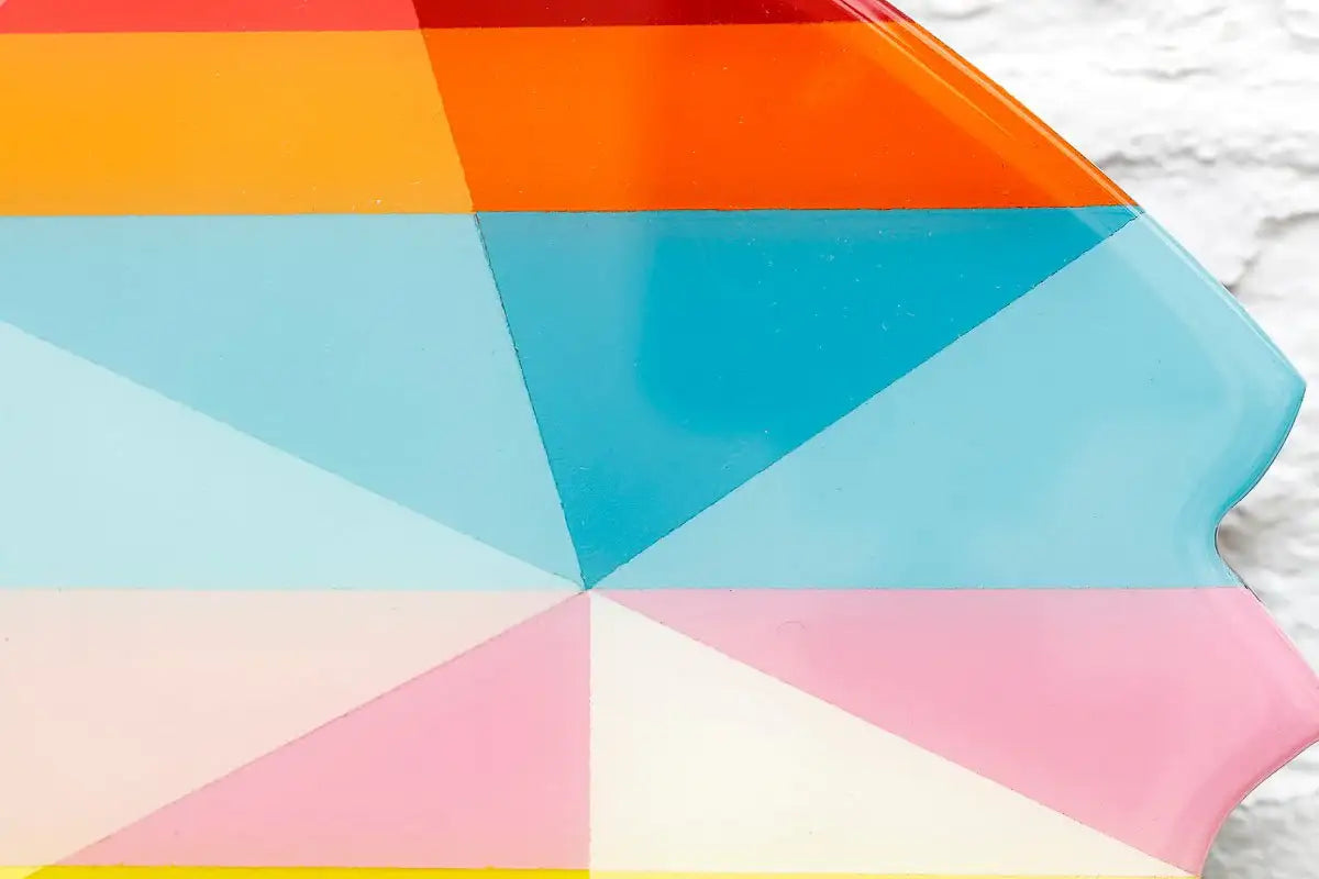 Last Orders - Green Striped Geometric - Miniature Wall Sculpture - SOLD by artist Lhouette - Wyecliffe Galleries