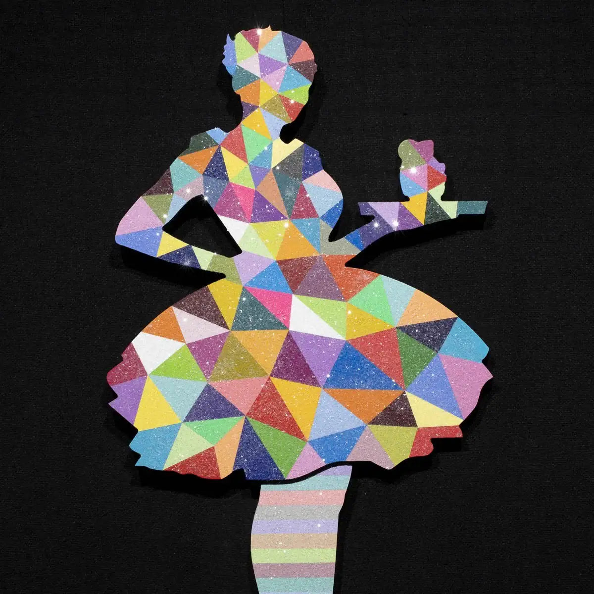 Last Orders Miniature - Geometric with Diamond Dust - Original Wall Sculpture - SOLD by artist Lhouette - Wyecliffe Galleries