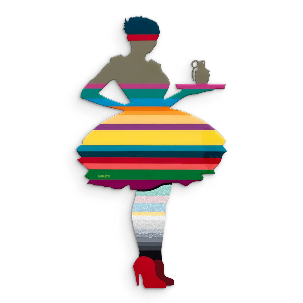 Last Orders Miniature Striped Khaki - Original Wall Sculpture - SOLD by artist Lhouette - Wyecliffe Galleries