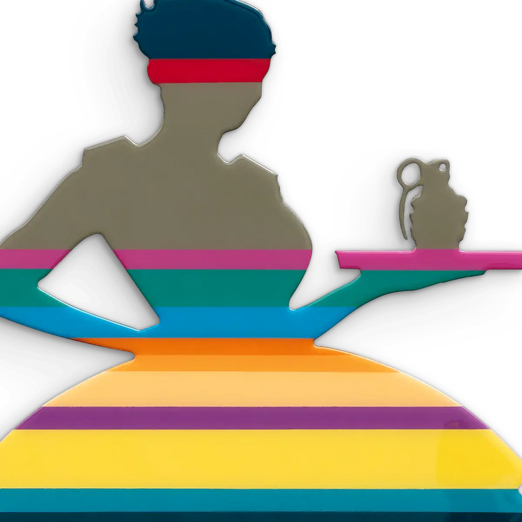 Last Orders Miniature Striped Khaki - Original Wall Sculpture - SOLD by artist Lhouette - Wyecliffe Galleries