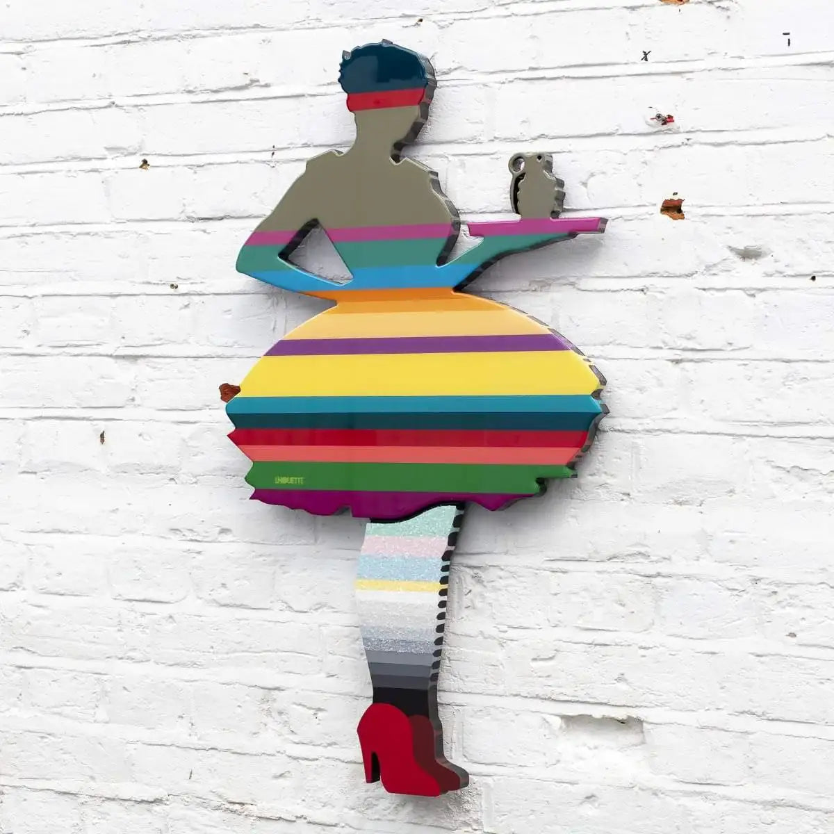 Last Orders Miniature Striped Khaki - Original Wall Sculpture - SOLD by artist Lhouette - Wyecliffe Galleries