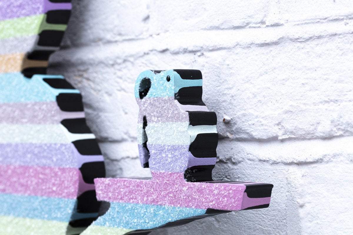 Last Orders Miniature Wall Sculpture Light & Dark Striped - Original - SOLD by artist Lhouette - Wyecliffe Galleries