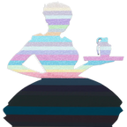 Last Orders Miniature Wall Sculpture Light & Dark Striped - Original - SOLD by artist Lhouette - Wyecliffe Galleries