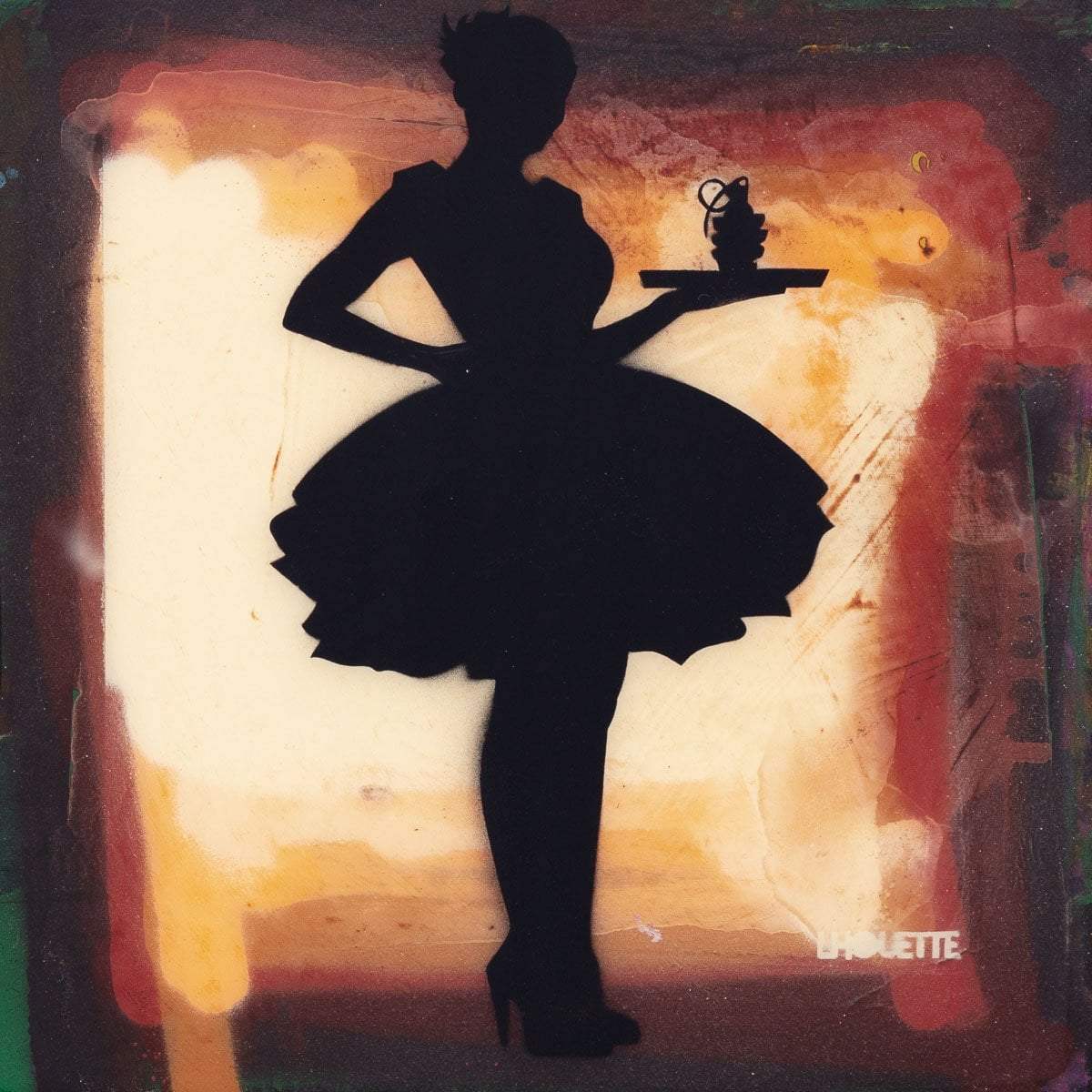 Last Orders Mixer - Creme Orange - Original - SOLD by artist Lhouette - Wyecliffe Galleries