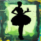 Last Orders Mixer (Fern Green) - Original by artist Lhouette - Wyecliffe Galleries