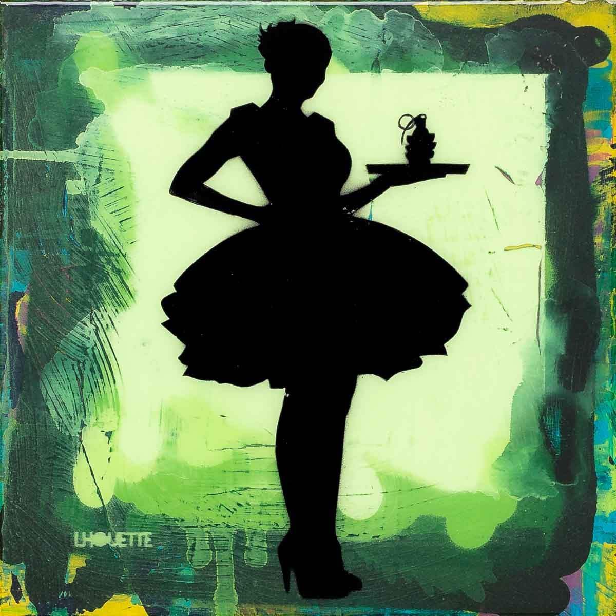 Last Orders Mixer (Fern Green) - Original by artist Lhouette - Wyecliffe Galleries